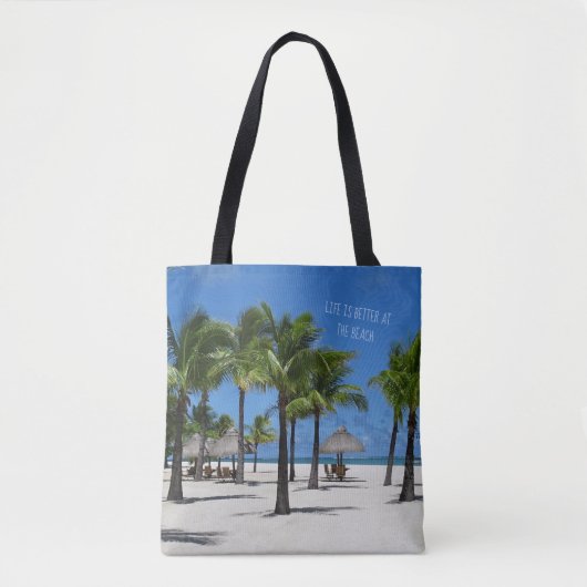 Het leven is beter in het strand tote bag (Voorkant)