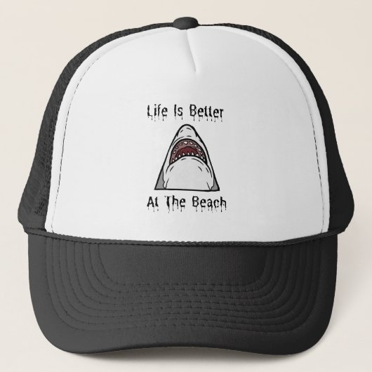 Het leven is beter in het strand trucker pet (Voorkant)