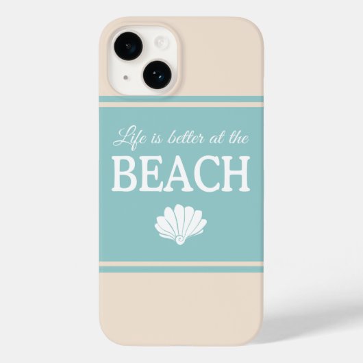 Het leven is beter in het strand Turquoise Sand Case-Mate iPhone Case (Achterkant)