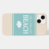 Het leven is beter in het strand Turquoise Sand Case-Mate iPhone Case (Achterkant (horizontaal))
