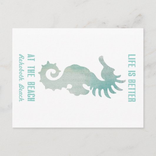 Het leven is beter in het strand van Beach Briefkaart (Voorkant)