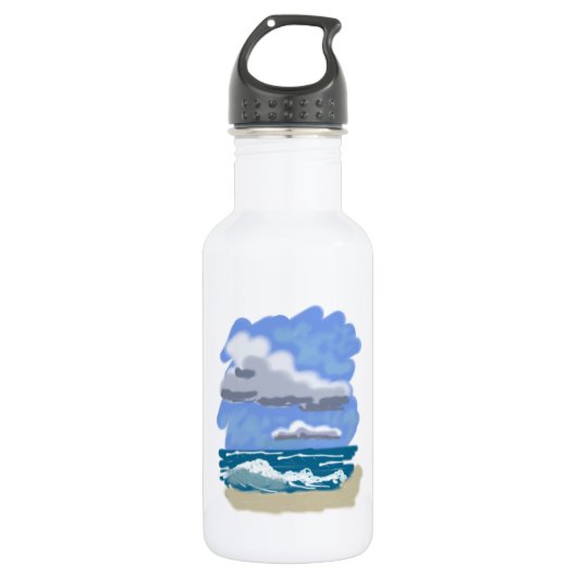 Het leven is beter in het strand waterfles (Voorkant)