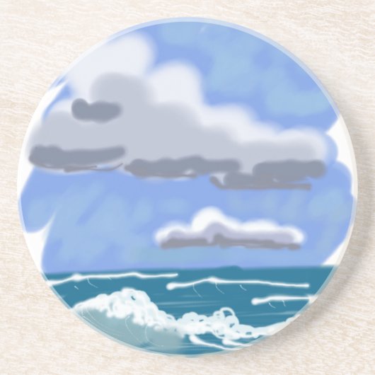 Het leven is beter in het strand zandsteen onderzetter (Voorkant)