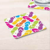 Het leven is beter in het Teenslipper Patroon Kartonnen Onderzetters (Schuin)