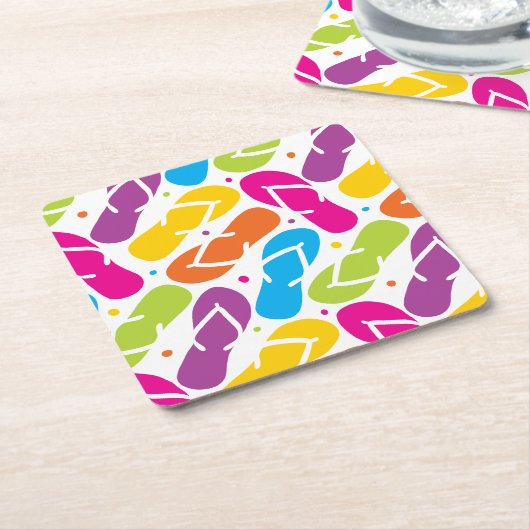 Het leven is beter in het Teenslipper Patroon Kartonnen Onderzetters (Schuin)