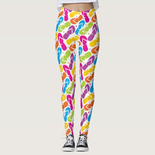 Het leven is beter in het Teenslipper Patroon Leggings (Voorkant)