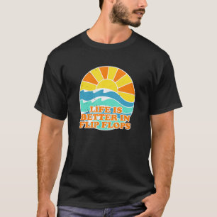 Het leven is beter in het Teenslipper-strand-topje T-shirt
