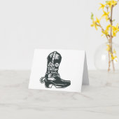 Het leven is beter in laarzen, cowboylaarzen GEPER Kaart (Gele Bloem)