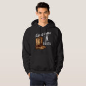 Het leven is beter in laarzentdansers hoodie (Voorkant volledig)