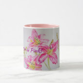 Het leven is beter in roze Mok Lily Flower (Midden)
