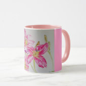 Het leven is beter in roze Mok Lily Flower (Voorkant rechts)