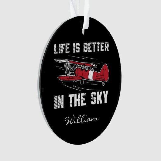 Het leven is beter in Skies Pilot Kerstmis Ornament (voorkant)