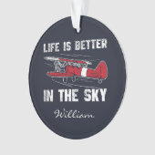 Het leven is beter in Skies Pilot Kerstmis Ornament (voorkant)