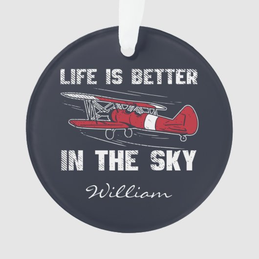 Het leven is beter in Skies Pilot Kerstmis Ornament (voorkant)