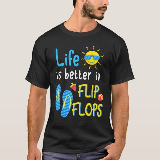 Het leven is beter in Teenslipper 3 T-shirt (Voorkant)