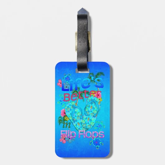 Het leven is beter in Teenslipper Bagagelabel (Achterkant verticaal)