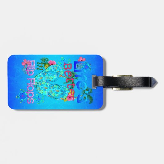 Het leven is beter in Teenslipper Bagagelabel (Achterkant horizontaal)