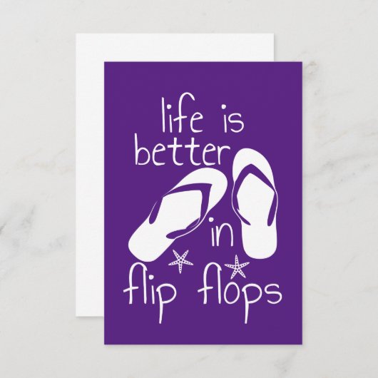 Het leven is beter in Teenslipper Bedankkaart (Voorkant / Achterkant)