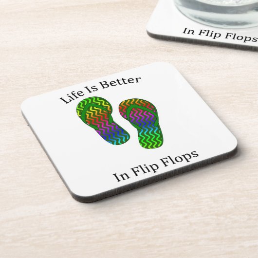 Het leven is beter in Teenslipper Bier Onderzetter (Linkerzijde)