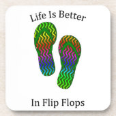 Het leven is beter in Teenslipper Bier Onderzetter (Voorkant)