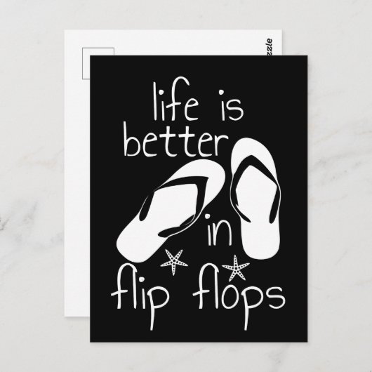 Het leven is beter in Teenslipper Briefkaart (Voorkant / Achterkant)