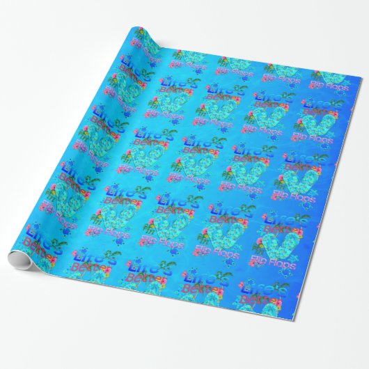 Het leven is beter in Teenslipper Cadeaupapier (Uitgerold)