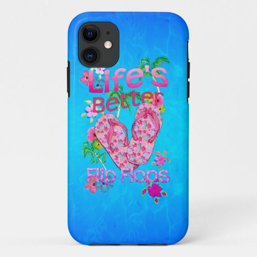 Het leven is beter in Teenslipper Case-Mate iPhone Case (Achterkant)