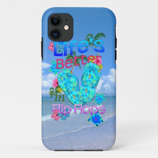 Het leven is Beter in Teenslipper Case-Mate iPhone Case (Achterkant)