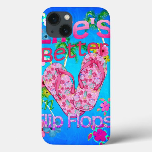Het leven is beter in Teenslipper Case-Mate iPhone Case (Achterkant)