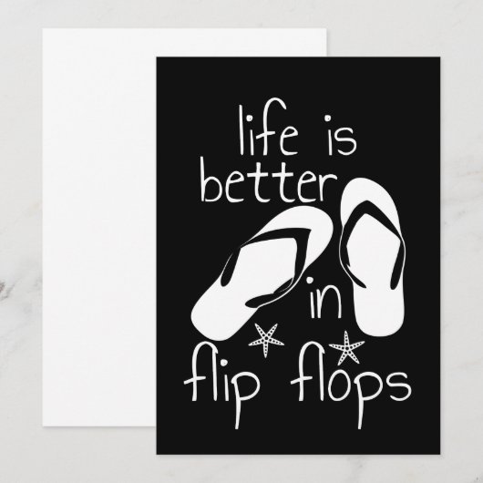 Het leven is beter in Teenslipper Kaart (Voorkant / Achterkant)