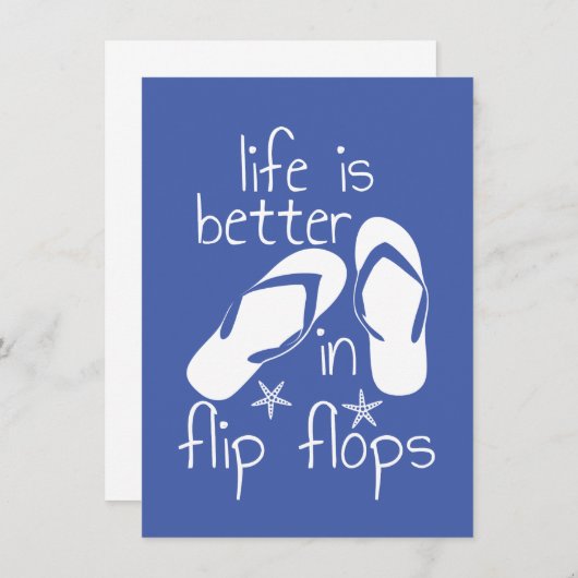 Het leven is beter in Teenslipper Kaart (Voorkant / Achterkant)