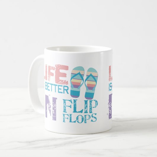 Het leven is beter in Teenslipper Koffiemok (Voorkant links)