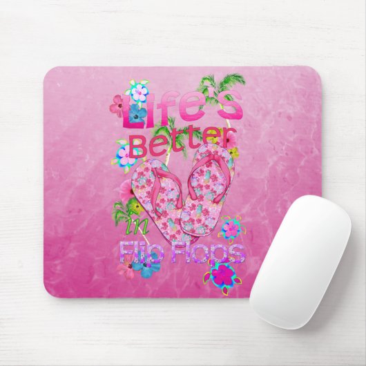 Het leven is beter in Teenslipper Muismat (Met muis)