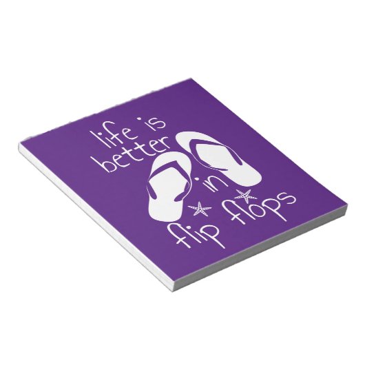 Het leven is beter in Teenslipper Notitieblok (Schuin)