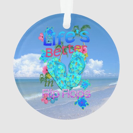 Het leven is beter in Teenslipper Ornament (achterkant)