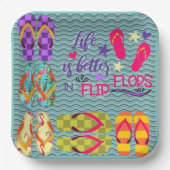 Het leven is beter in Teenslipper Papieren Bordje (Voorkant)