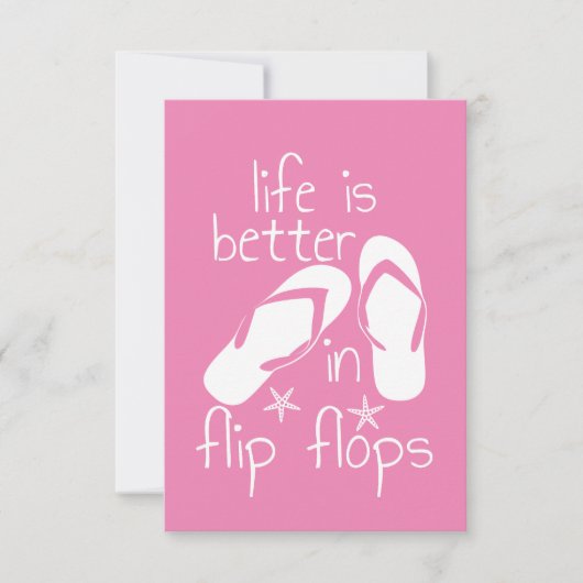 Het leven is beter in Teenslipper RSVP Kaartje (Voorkant)