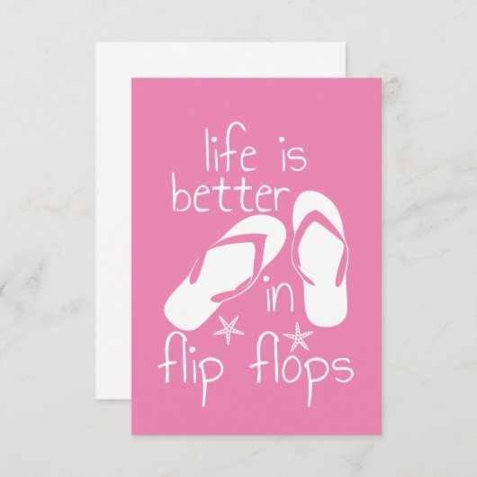 Het leven is beter in Teenslipper RSVP Kaartje (Voorkant / Achterkant)