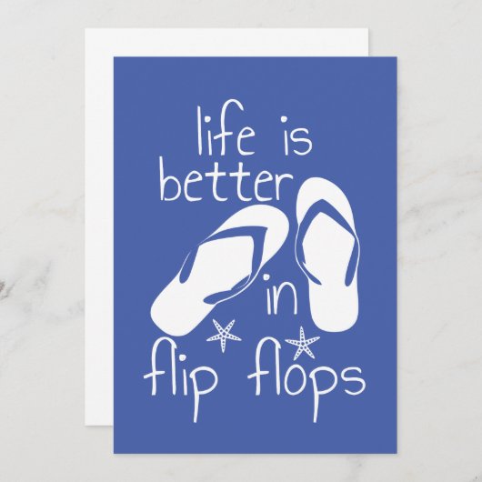 Het leven is beter in Teenslipper Save The Date (Voorkant / Achterkant)