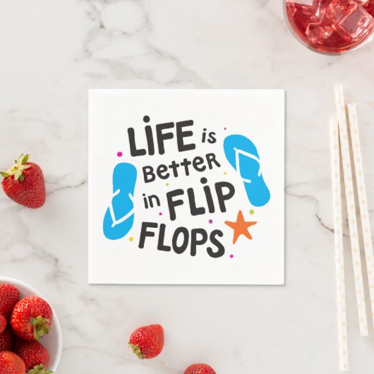 Het leven is beter in Teenslipper Servet (Insitu)