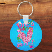 Het leven is beter in Teenslipper Sleutelhanger (Voorkant)