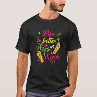 Het leven is beter in Teenslipper - strand T-shirt