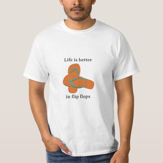 Het leven is beter in Teenslipper T-shirt (Voorkant)