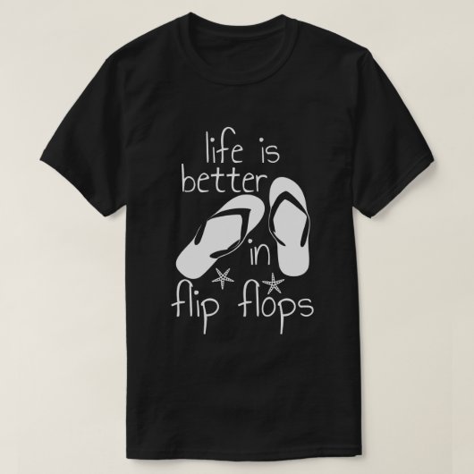 Het leven is beter in Teenslipper T-shirt (Design voorkant)