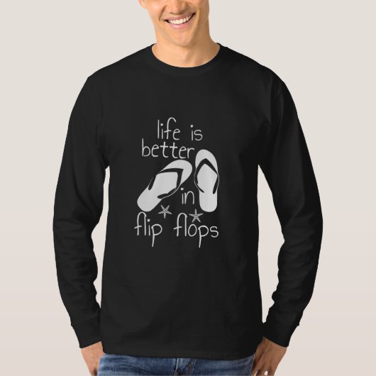 Het leven is beter in Teenslipper T-shirt (Voorkant)