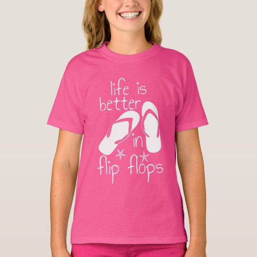 Het leven is beter in Teenslipper T-shirt (Voorkant)