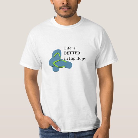 Het leven is beter in Teenslipper T-shirt (Voorkant)