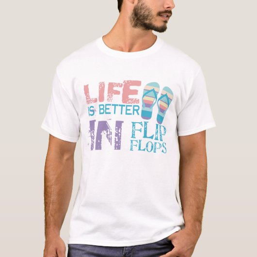 Het leven is beter in Teenslipper T-shirt (Voorkant)