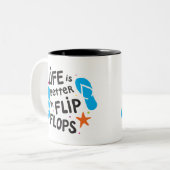 Het leven is beter in Teenslipper Tweekleurige Koffiemok (Voorkant links)