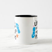 Het leven is beter in Teenslipper Tweekleurige Koffiemok (Center)